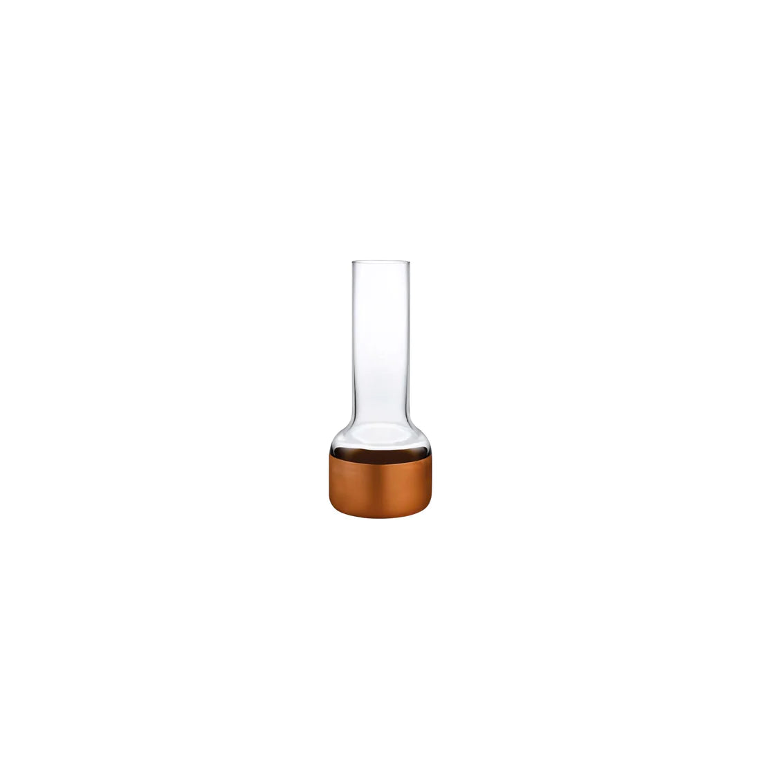 Contour Bud vase with Clear Top and Copper Base - Qavunco