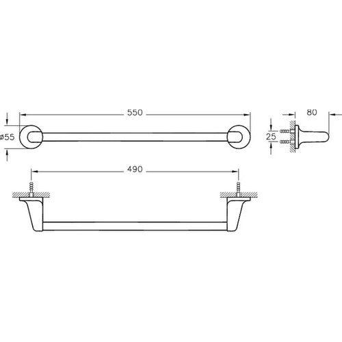 Long Towel Holder Chrome - Qavunco