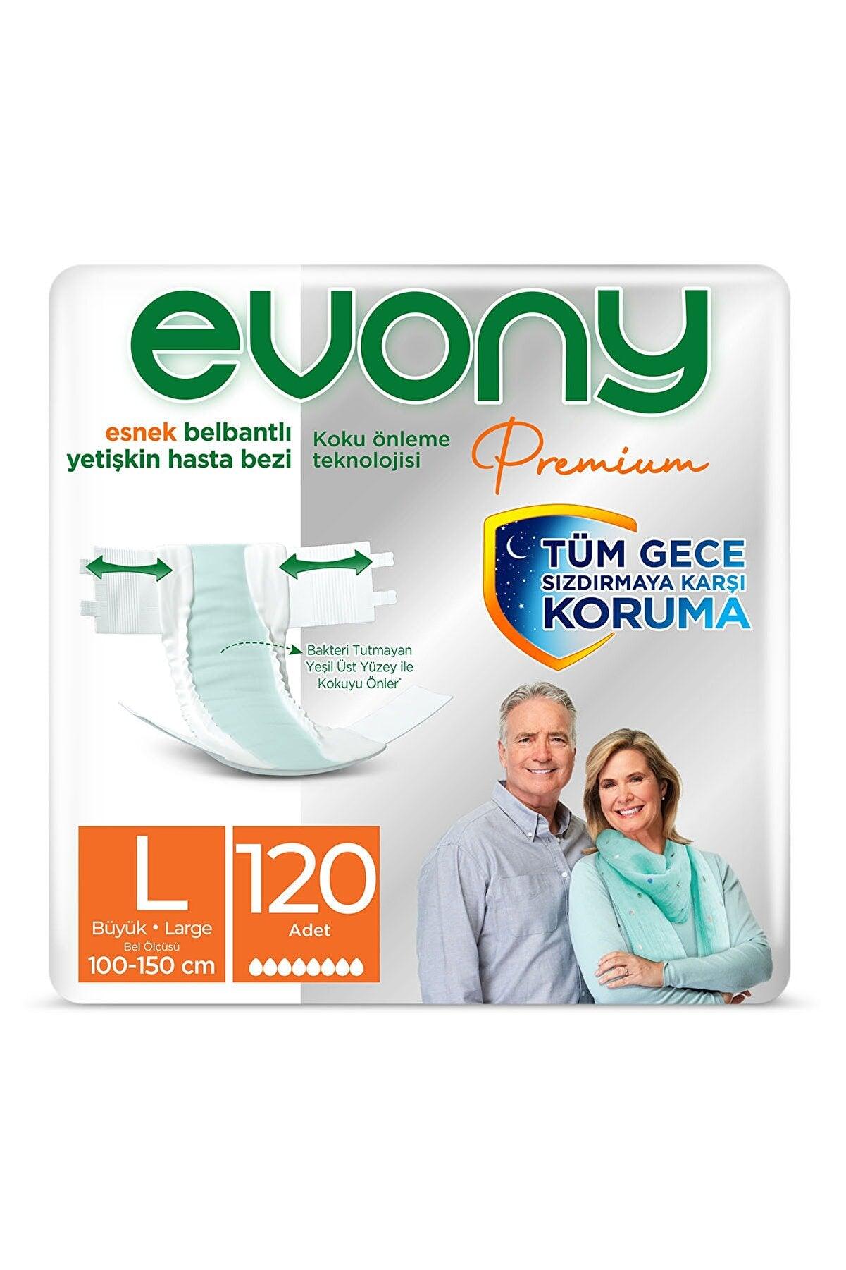 Evony Premium Adult Diaper Large 120 Piece - Qavunco