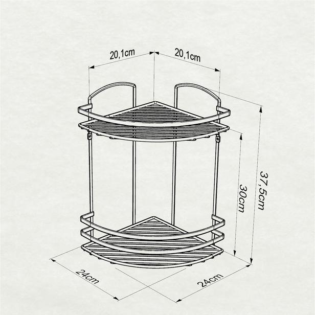 2 Tier Lama Bathroom Corner Shelf - Qavunco