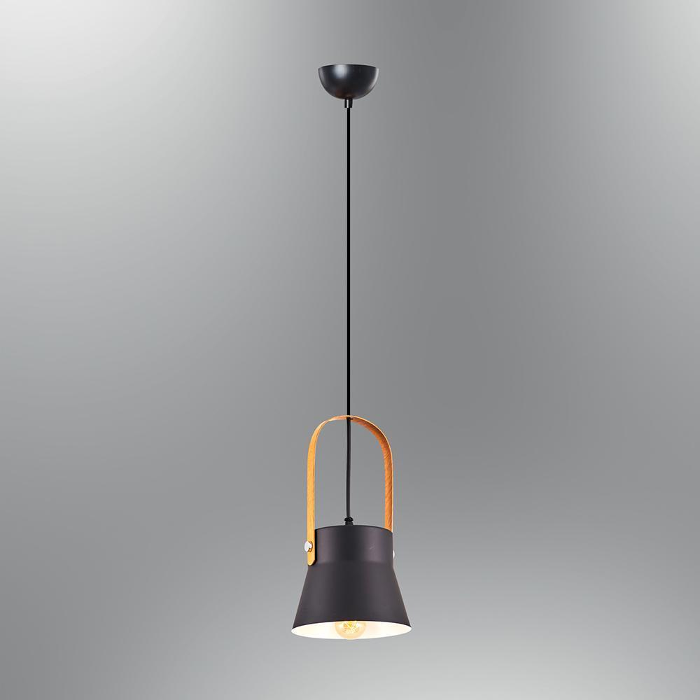 Single Pendant Lamp with Wood Design - Qavunco