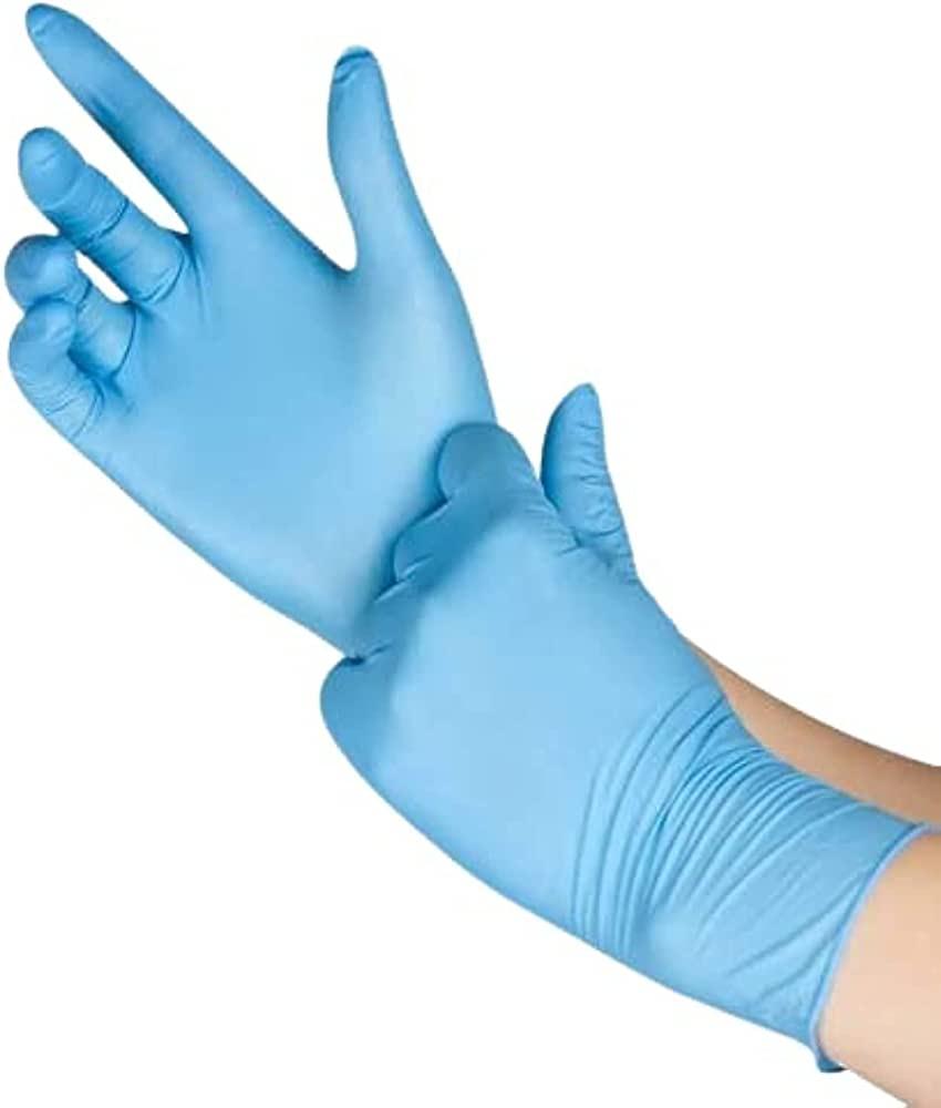 Pe Gloves Disposable Powder 100 Pcs Size L (Blue) - Qavunco