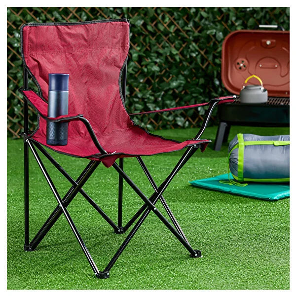 Basic Camping Chair Claret Red - Qavunco