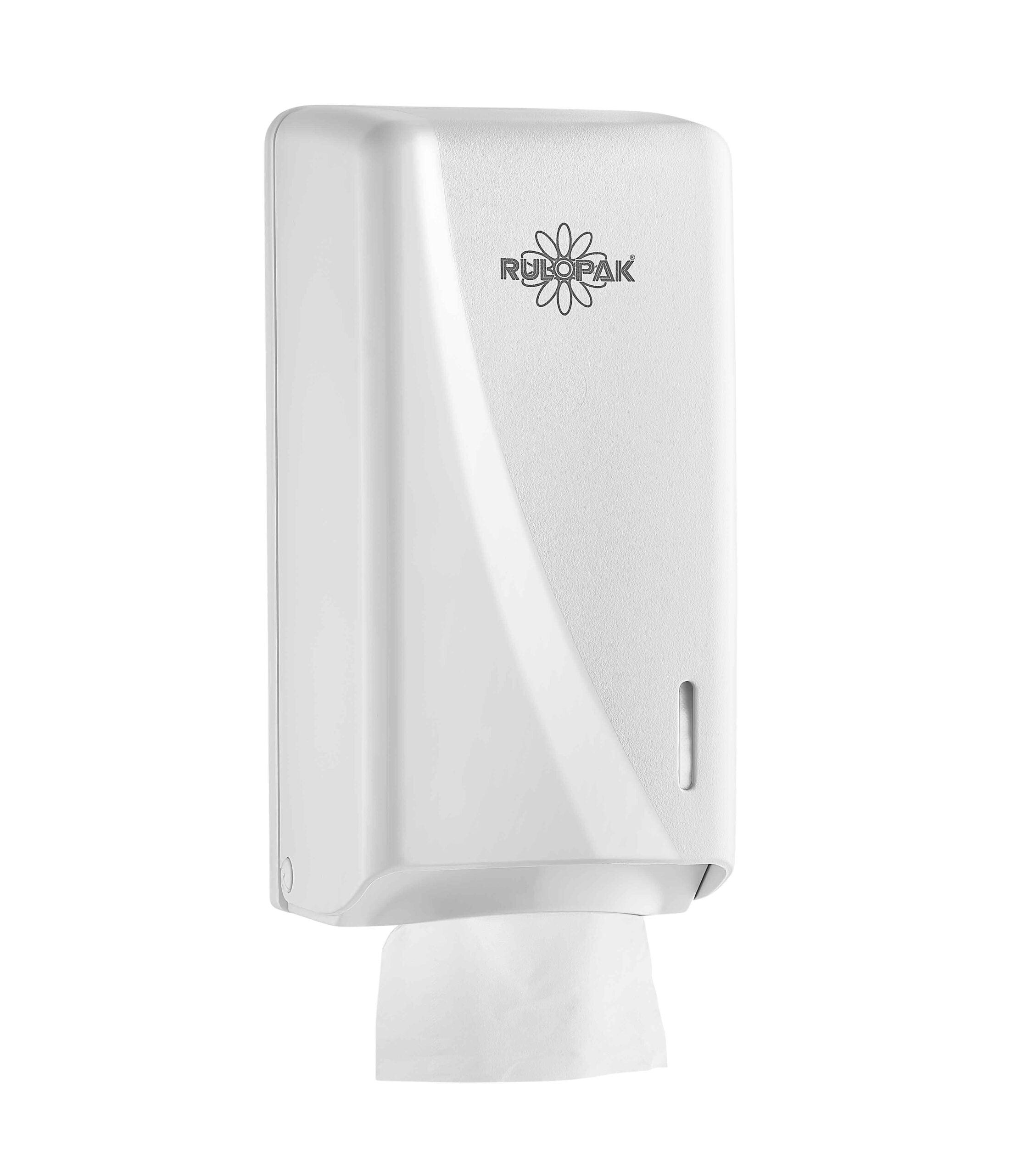 MODERN C/V FOLD TOILET PAPER DISPENSER - WHITE - Qavunco