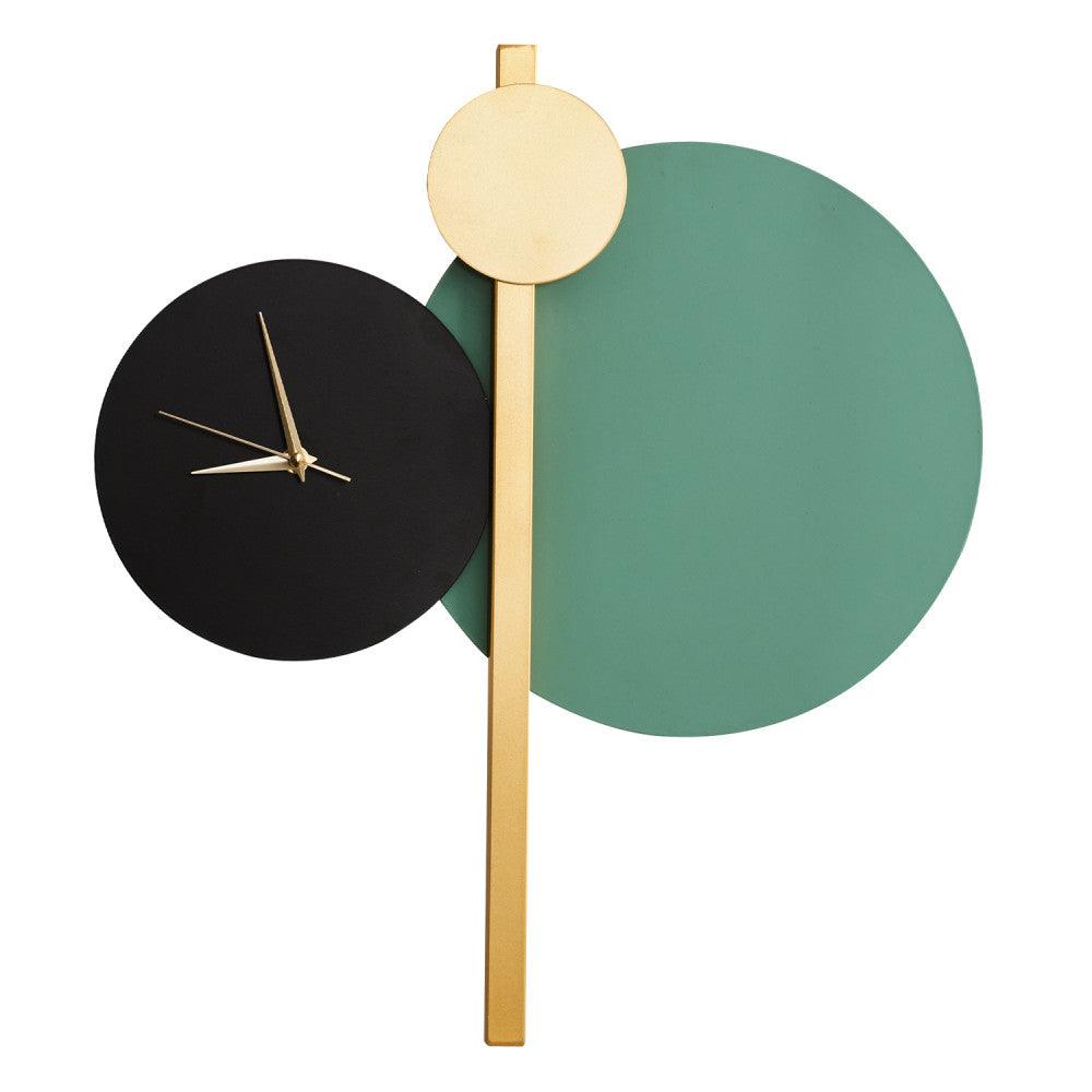 Clock Panel LED Wall Sconce - Black & Green - Qavunco