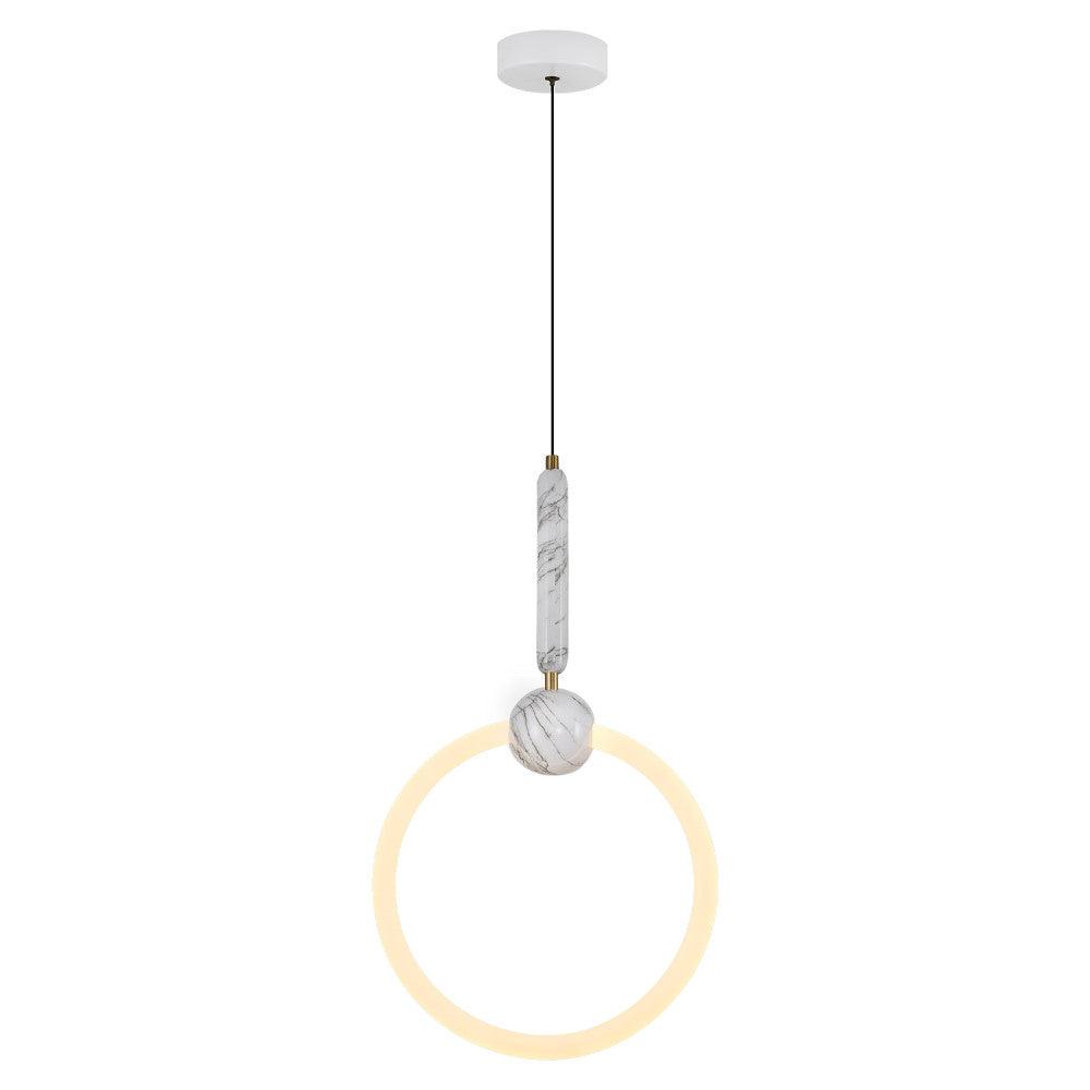 Altus Single Round Pendant Lamp - White - Qavunco