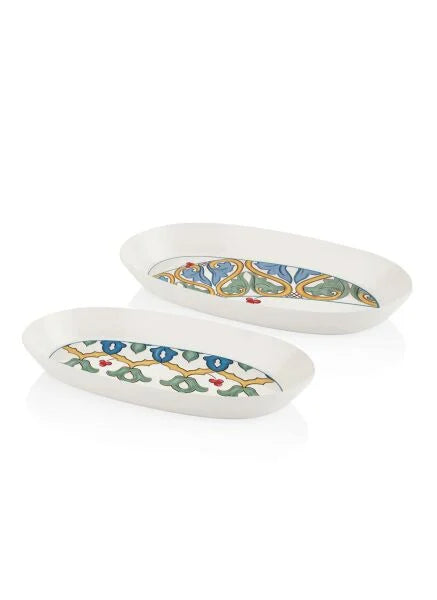 Limoncello Oval Service Set of 2 Gray 29 cm - Qavunco