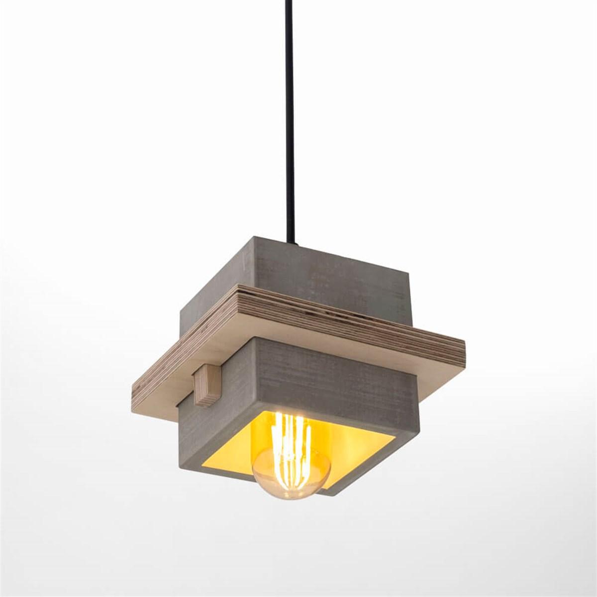 Decorative Concrete & Wood Pendant Lighting - Qavunco