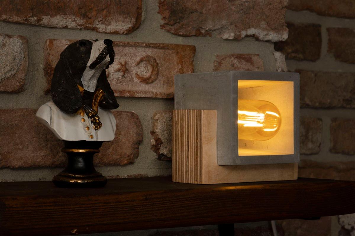 Marble & Wood Table Lamp - Qavunco