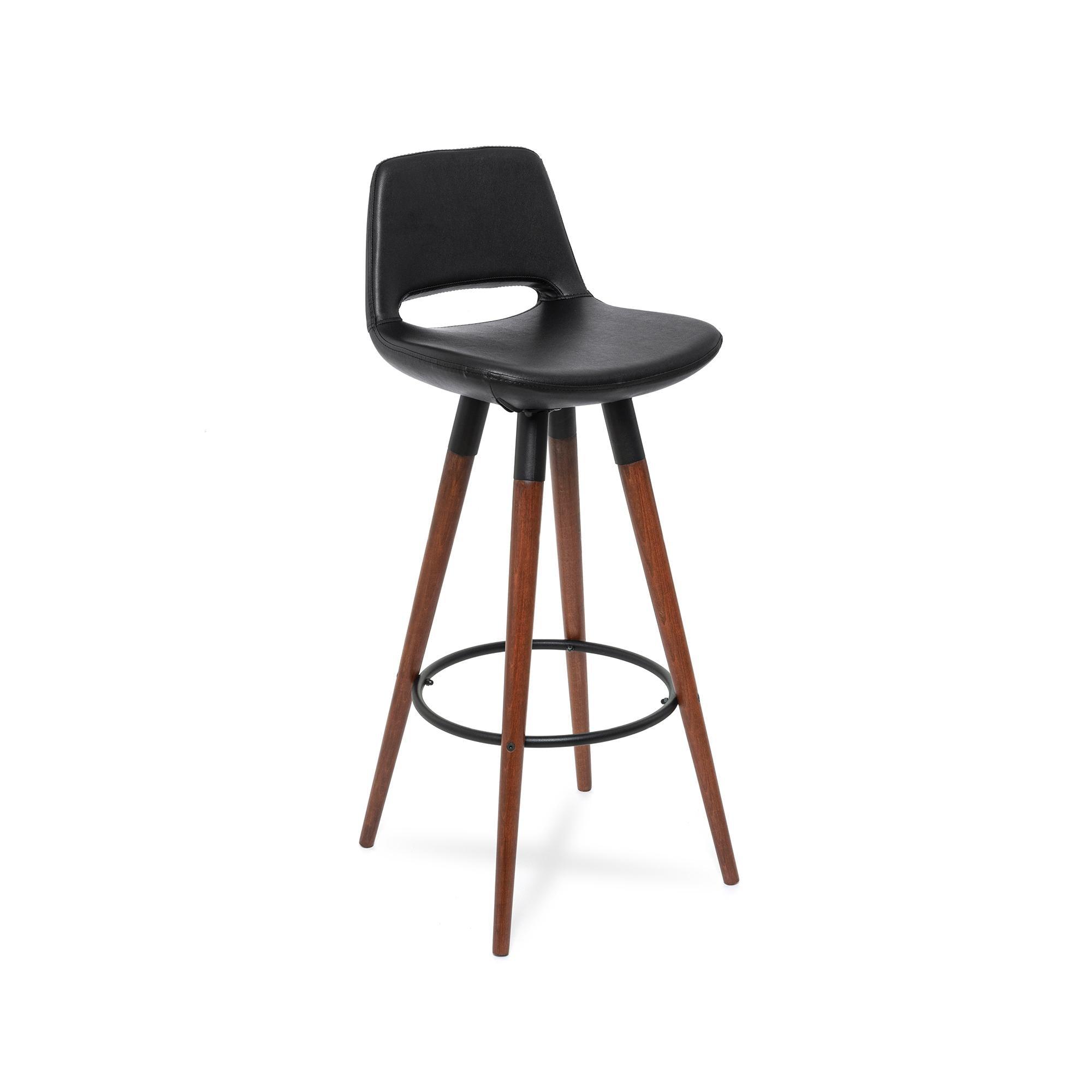 Retro Bar Stool - Black - Qavunco