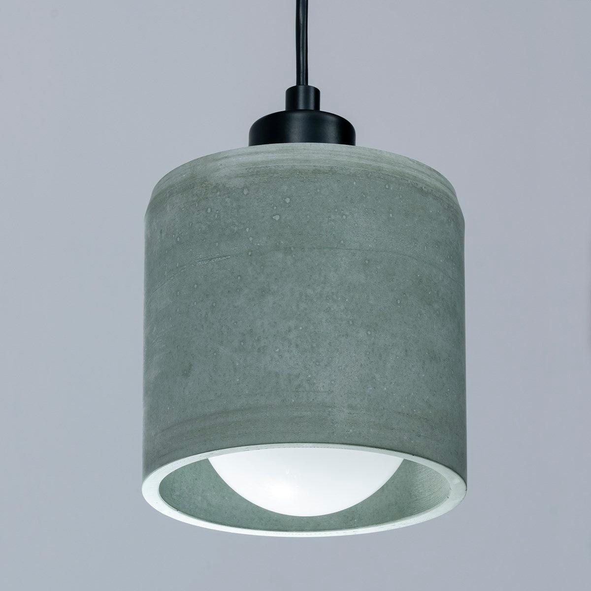 Khaki Decorative Cylinder Concrete Pendant Lighting - Qavunco