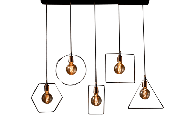 Copper & Brass 5 Pendant Light - Qavunco