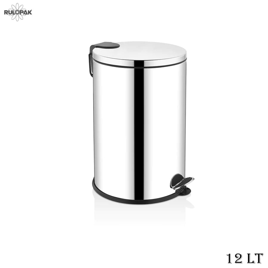 STAINLESS WASTE BIN WITH PEDAL 16L, 12L, 5L, 3L - Qavunco